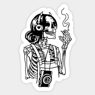 Smoking Skeleton Sticker